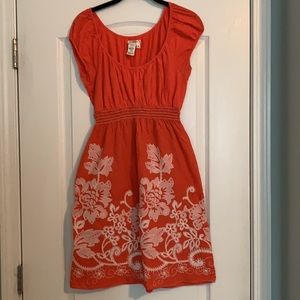 Sophie Max Coral Pink Embroidered Dress